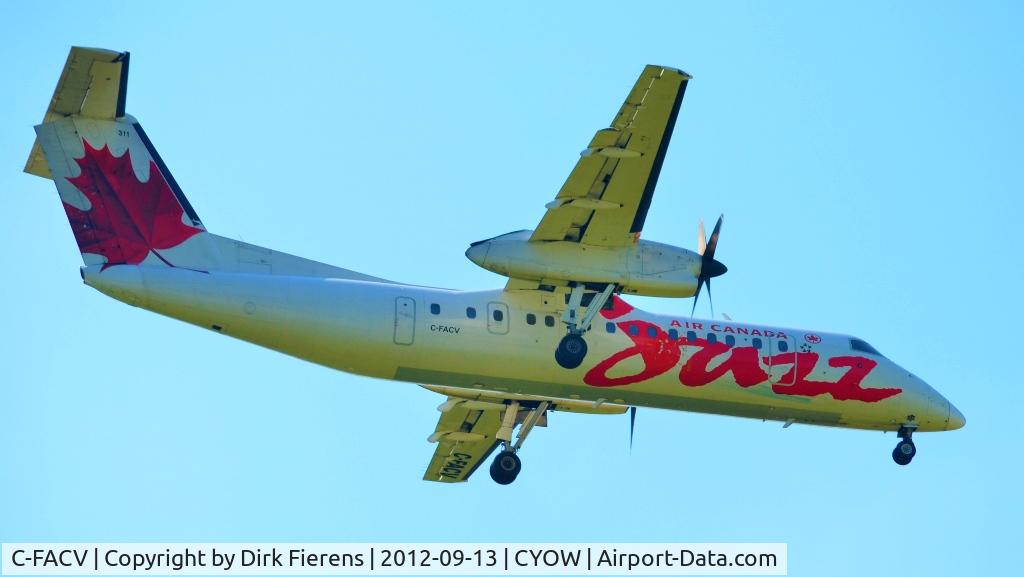 C-FACV, 1991 De Havilland Canada DHC-8-311 Dash 8 C/N 278, On final on rwy 32