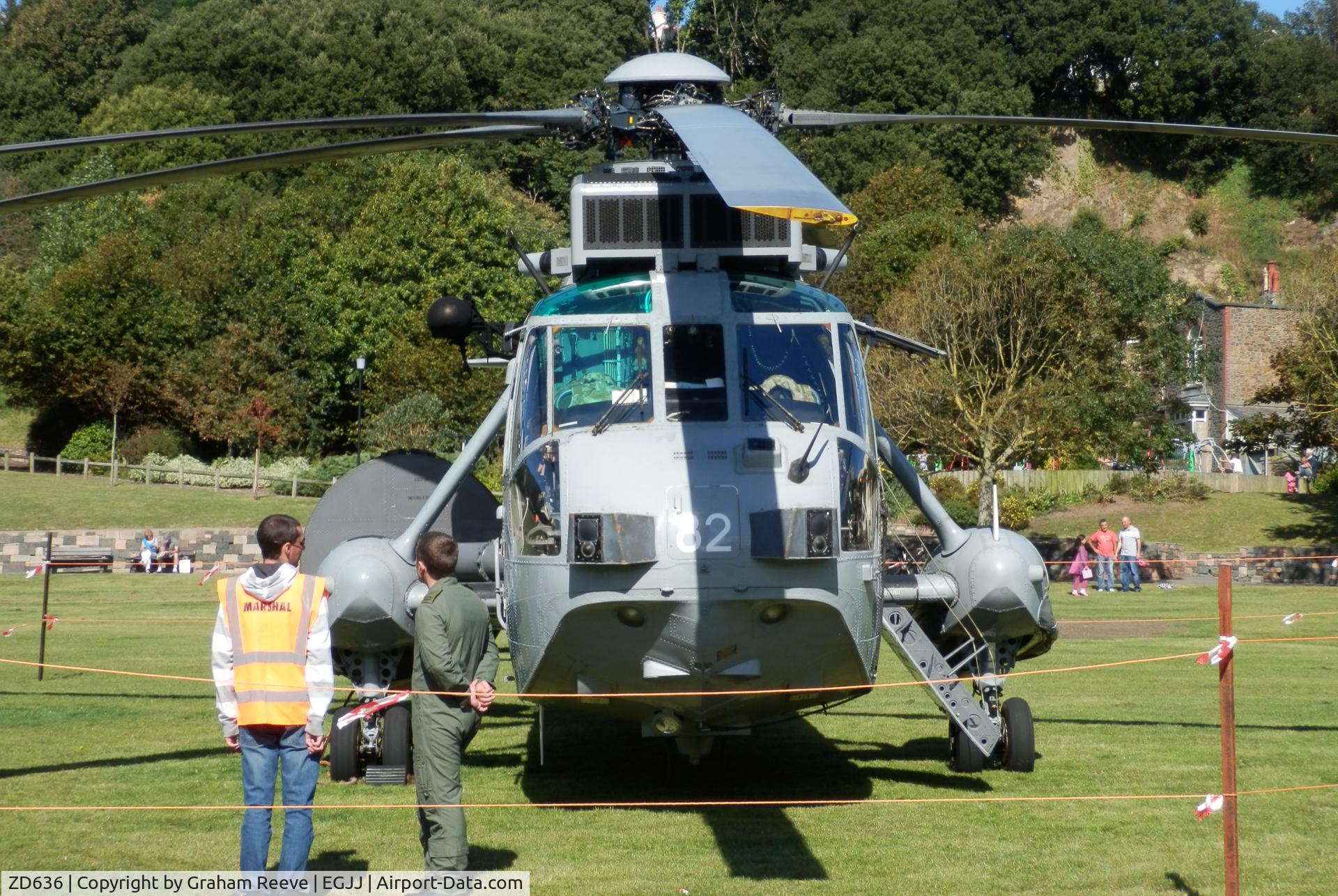 ZD636, 1985 Westland Sea King ASaC.7 C/N WA945, Parked off airfield at St Helier.