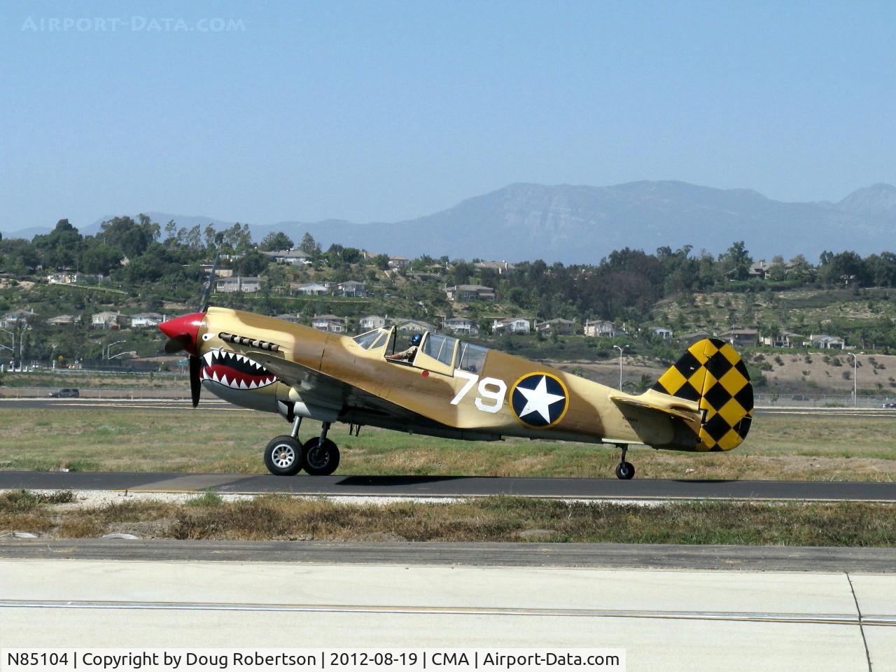 N85104, Curtiss P-40N-5CU Kittyhawk C/N 28954/F858, Curtiss-Wright/Maloney P-40N KITTIHAWK IV, Allison V-1710-81 1,360 Hp, Limited class, taxi to Rwy 26
