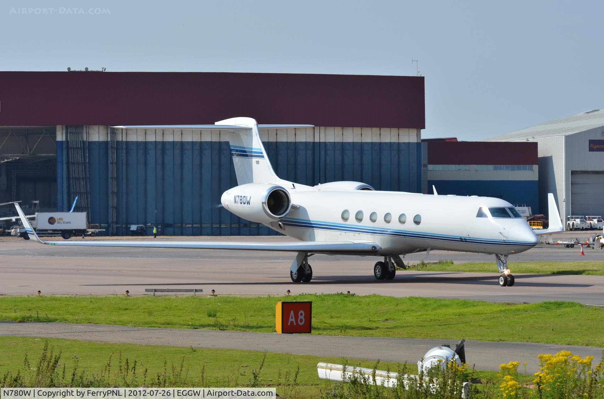 N780W, 1997 Gulfstream Aerospace G-V C/N 530, Due to space limitations this Gulfstream was ferried to Cranfield for overnight parking.