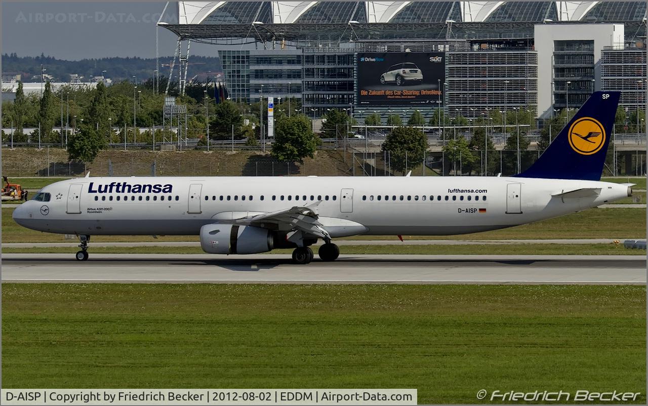 D-AISP, 2009 Airbus A321-231 C/N 3864, decelerating after touchdown