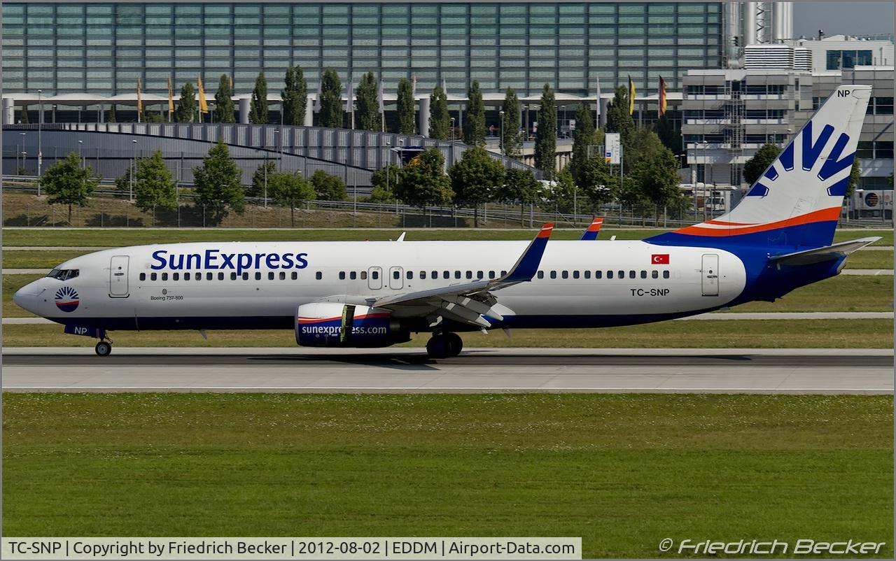 TC-SNP, 2010 Boeing 737-8HC C/N 40777, decelerating after touchdown