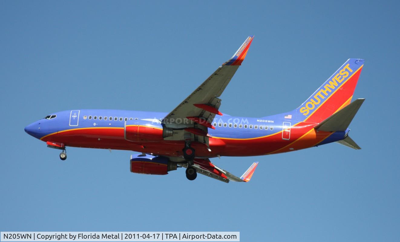 N205WN, 2005 Boeing 737-7H4 C/N 34010, Southwest 737