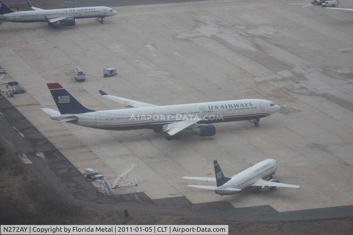 N272AY, 2000 Airbus A330-323 C/N 333, US Airways A330 while taking off in US Airways A319