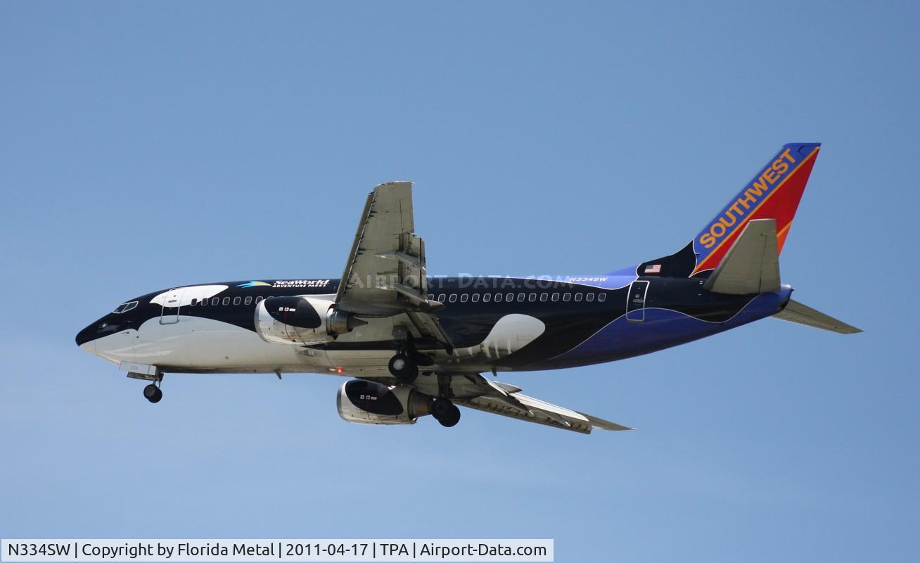 N334SW, 1988 Boeing 737-3H4 C/N 23938, Shamu One