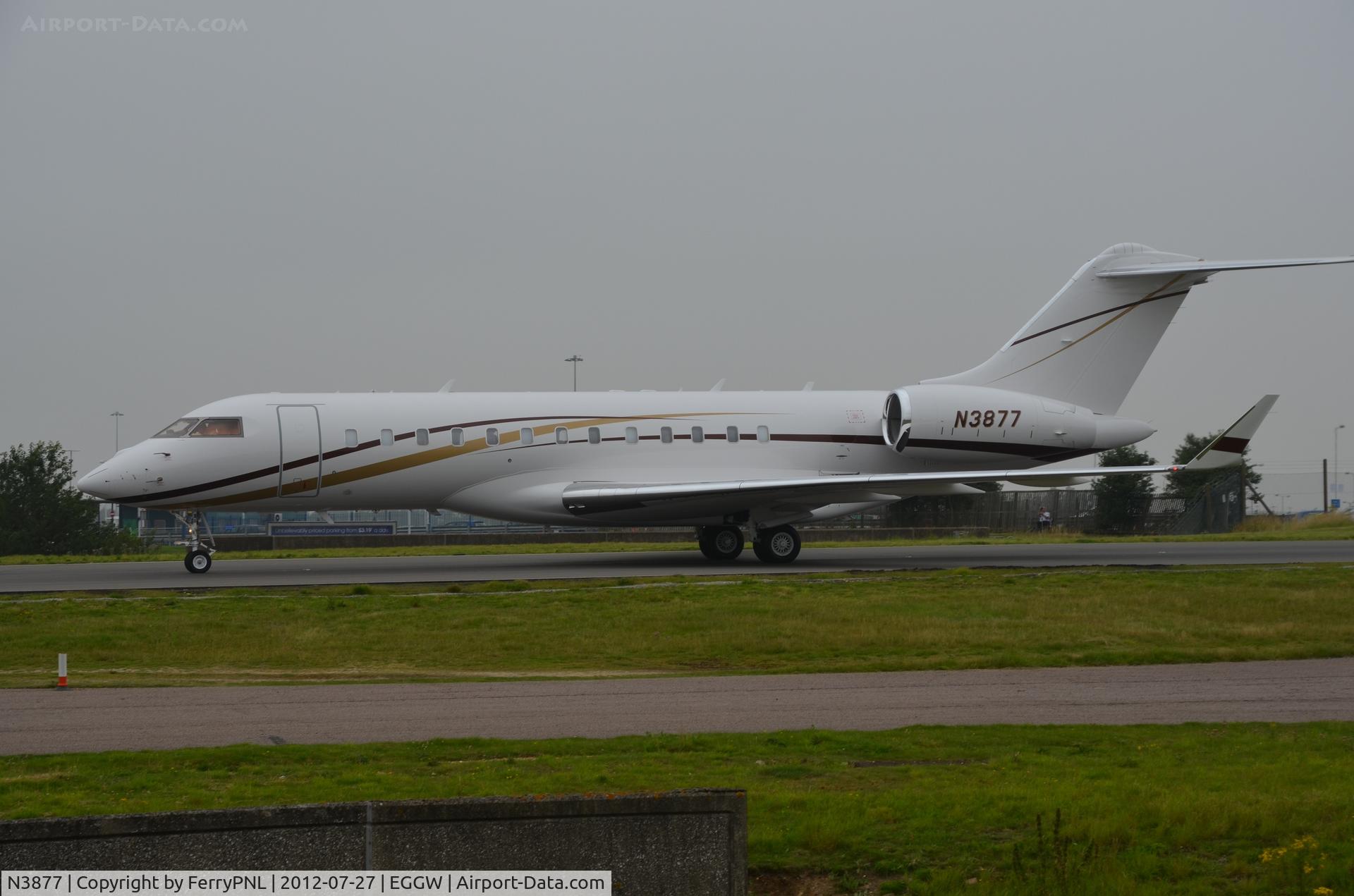 N3877, 2008 Bombardier BD-700-1A10 Global Express C/N 9304, Arriving for 2012 Olympics