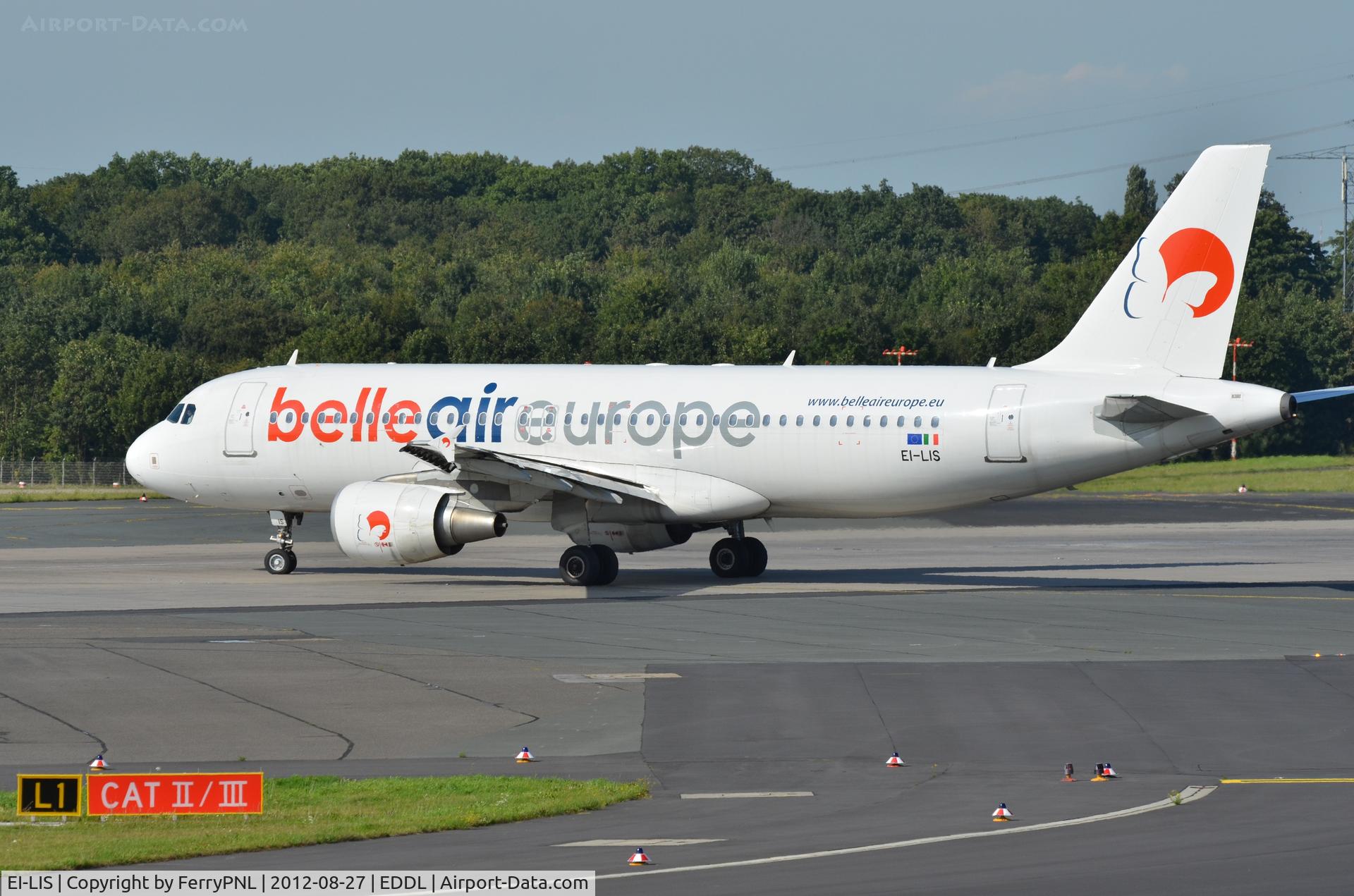 EI-LIS, 2008 Airbus A320-214 C/N 3492, Belle Air ready to depart from Dusseldorf.