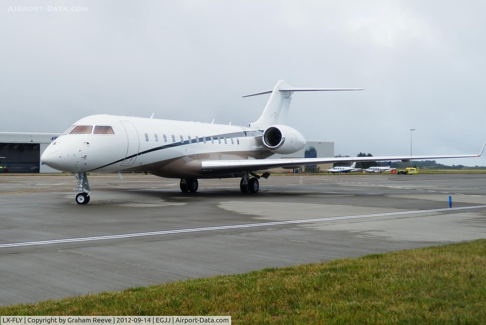 LX-FLY, 2008 Bombardier BD-700-1A10 Global Express C/N 9252, Just landed.