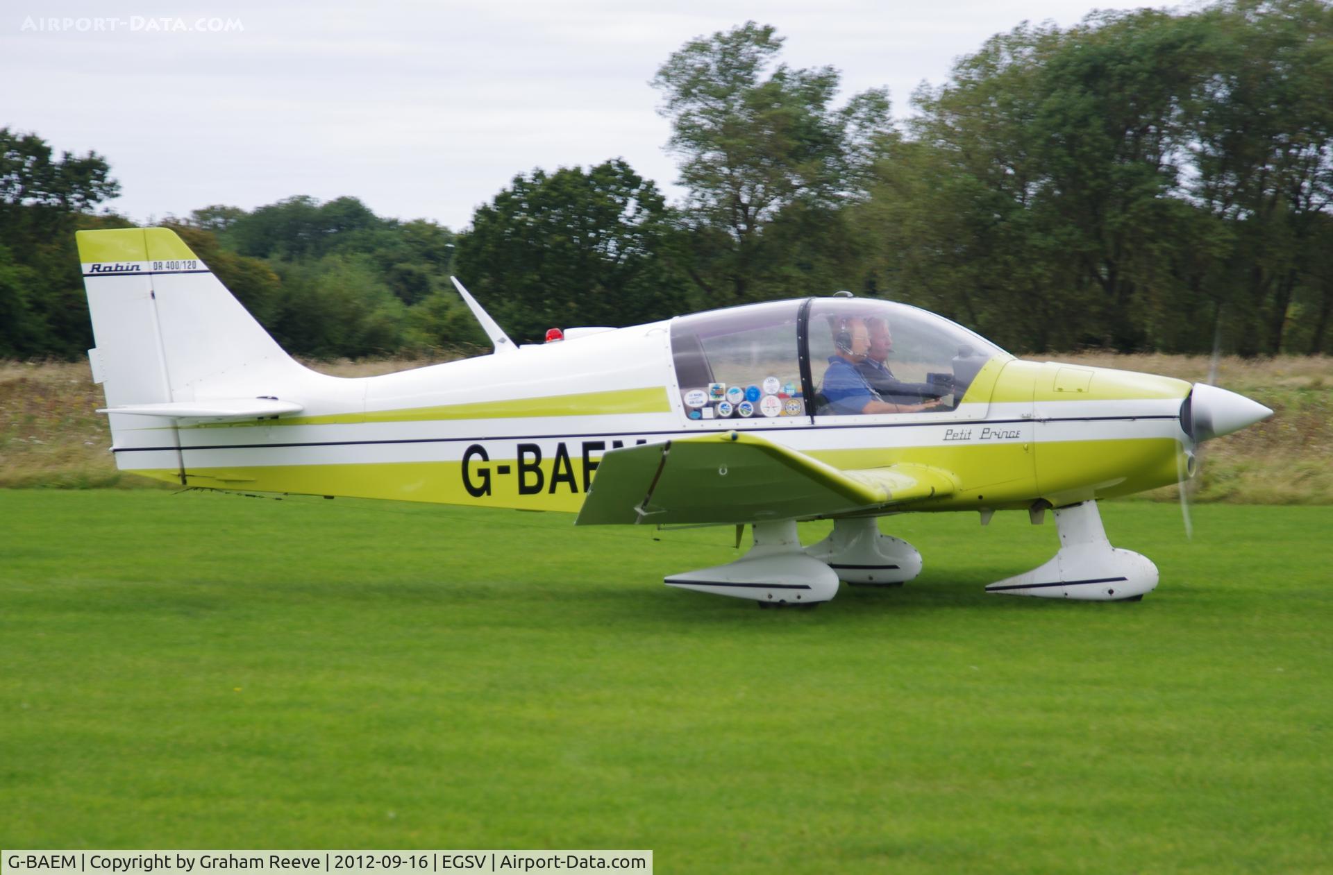 G-BAEM, 1972 Robin DR-400-120 Petit Prince C/N 728, Just landed.