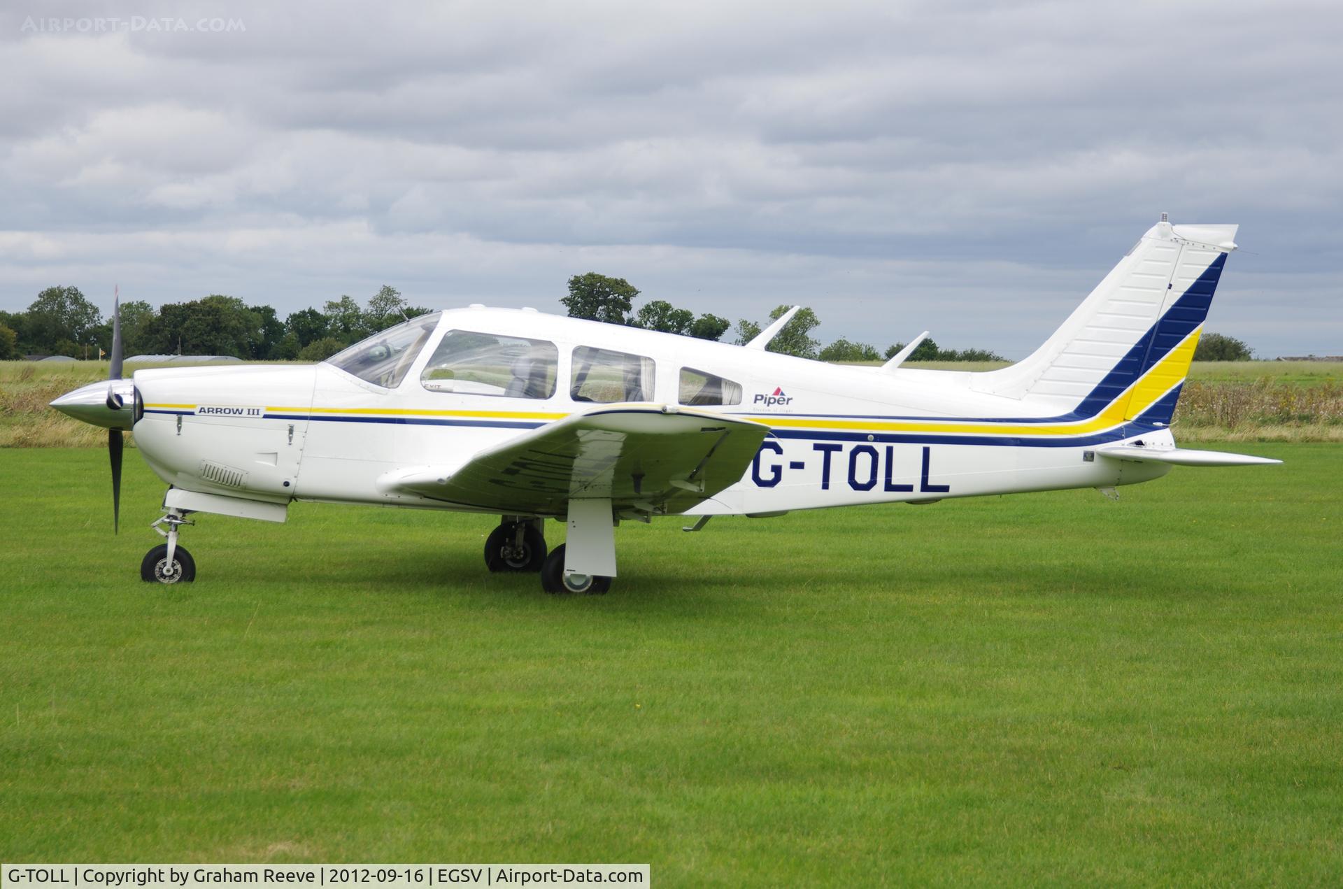 G-TOLL, 1977 Piper PA-28R-201 Cherokee Arrow III C/N 28R-7837025, Just landed.