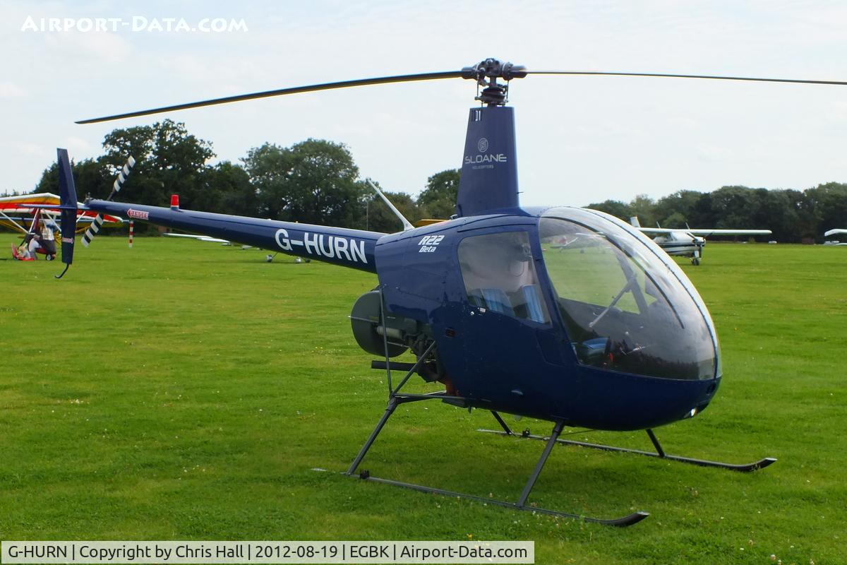 G-HURN, 1990 Robinson R22 Beta C/N 1441, at the 2012 Sywell Airshow
