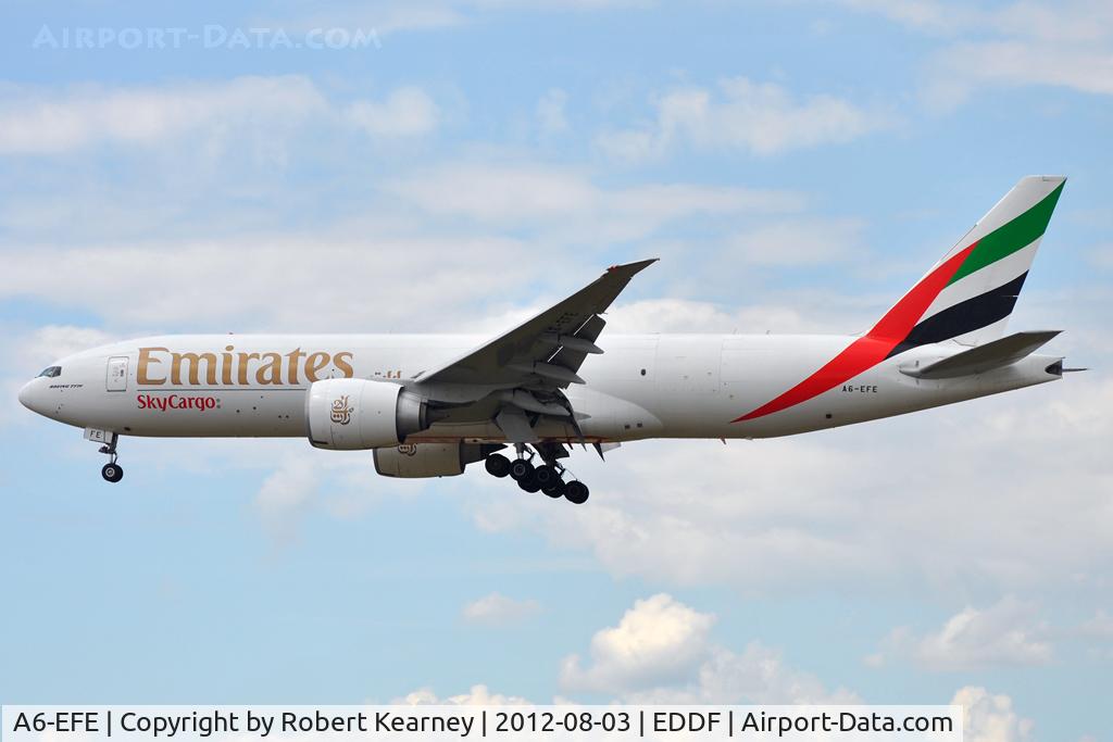 A6-EFE, 2009 Boeing 777-F1H C/N 35607, On short finals for r/w 25L