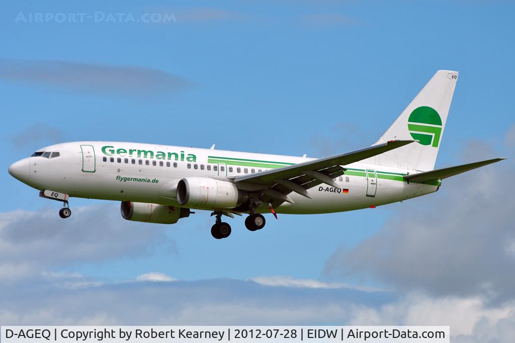 D-AGEQ, 1998 Boeing 737-75B C/N 28103, On short finals for r/w 28