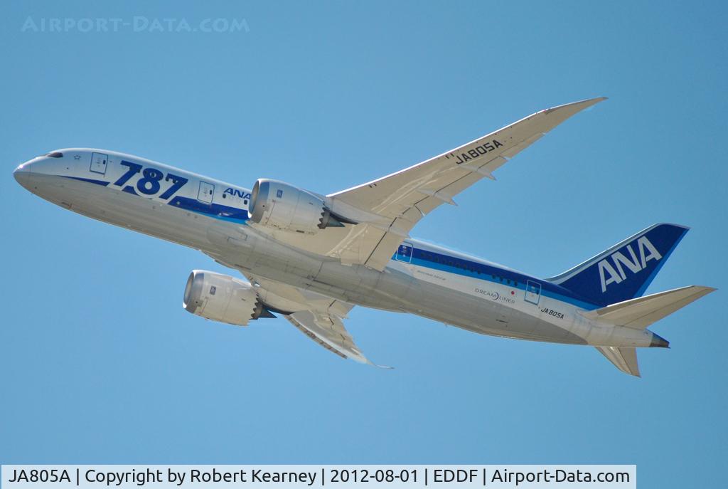 JA805A, 2010 Boeing 787-8 Dreamliner C/N 34514, Climbing off r/w 07L