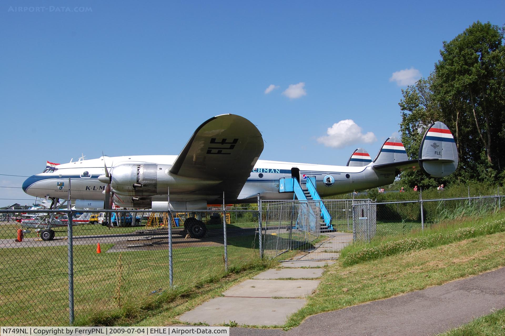 N749NL, 1949 Lockheed L-749-79 Constellation C/N 2604, KLM marks  and colours. (PH-FLE)