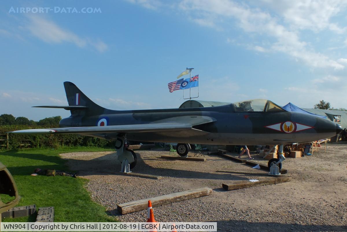 WN904, 1954 Hawker Hunter F.2 C/N S4/U/2912, former RAF Waterbeach gate guard now display at the  Sywell Aviation Museum