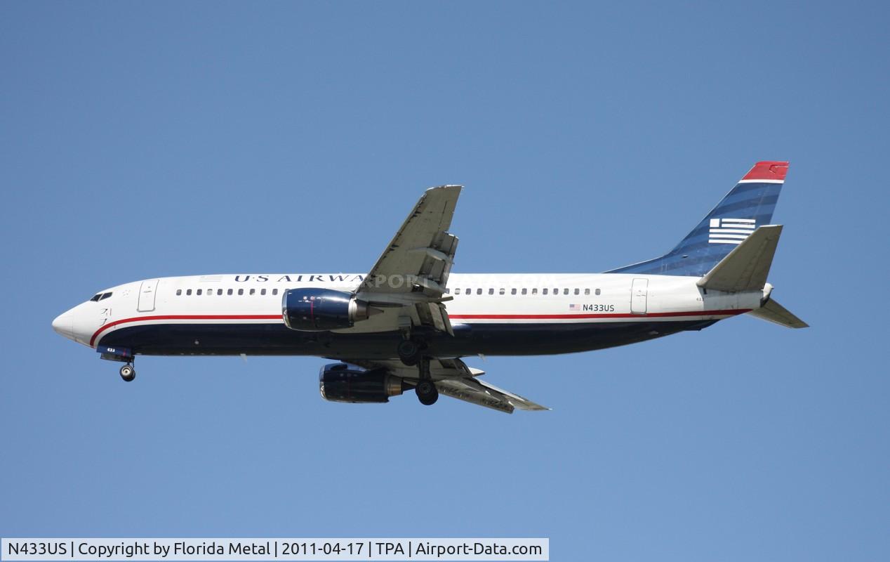 N433US, 1990 Boeing 737-4B7 C/N 24555, US Airways 737
