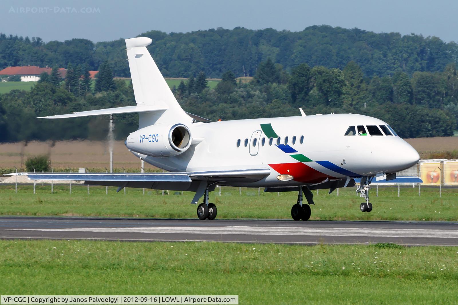 VP-CGC, 2000 Dassault Falcon 2000 C/N 107, Volkswagen Volkswagen Air Servises Dassault Falcon 2000 landing in LOWL/LNZ