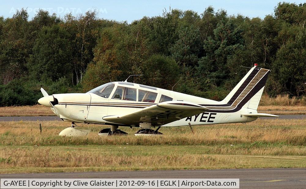 G-AYEE, 1970 Piper PA-28-180 Cherokee C/N 28-5813, Originally owned to, College of Air Training (Properties) Ltd in May 1970 and currently owned to, Demero Ltd & Transcourt Ltd 
since October 2011.