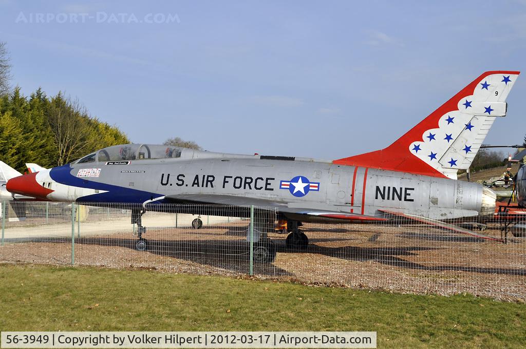 56-3949, 1956 North American TF-100F Super Sabre C/N 243-225, at Savigny-les-Beaune