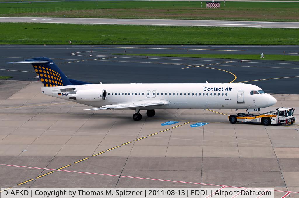 D-AFKD, 1994 Fokker 100 (F-28-0100) C/N 11500, Lufthansa Regional by Contact Air D-AFKD. A/C today in service with OLT Express Germany as D-AFKD. Contact Air was taken over by OLT Express Germany on 2012/09/01.