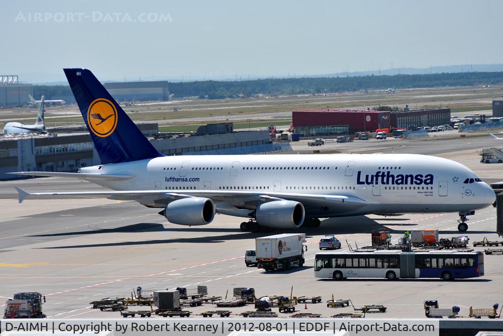 D-AIMH, 2010 Airbus A380-841 C/N 070, Pulling onto stand