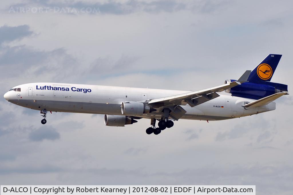 D-ALCO, 1992 McDonnell Douglas MD-11F C/N 48413, On finals for r/w 25L