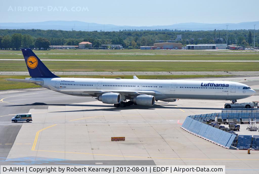 D-AIHH, 2004 Airbus A340-642 C/N 566, Being towed down to parking