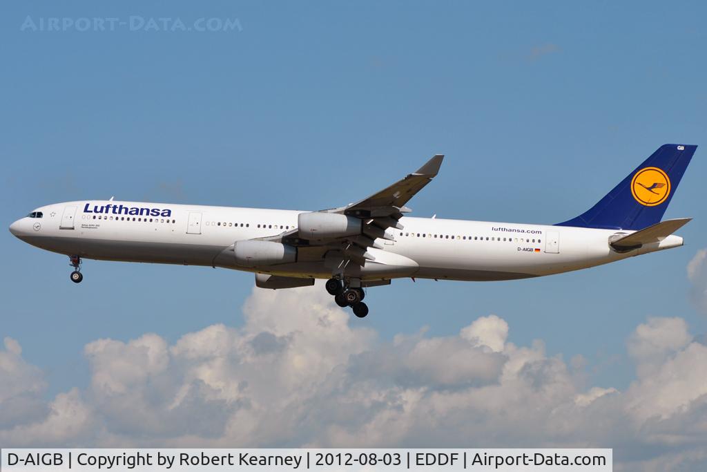 D-AIGB, 1993 Airbus A340-311 C/N 024, On finals for r/w 25L