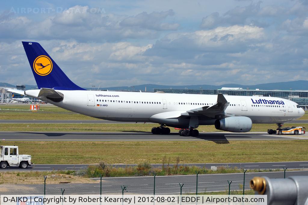 D-AIKD, 2004 Airbus A330-343X C/N 629, Being towed around to parking