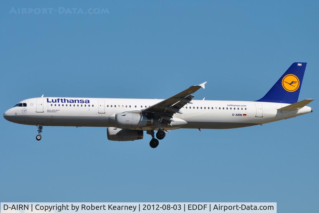 D-AIRN, 1995 Airbus A321-131 C/N 0560, On finals for r/w 25L