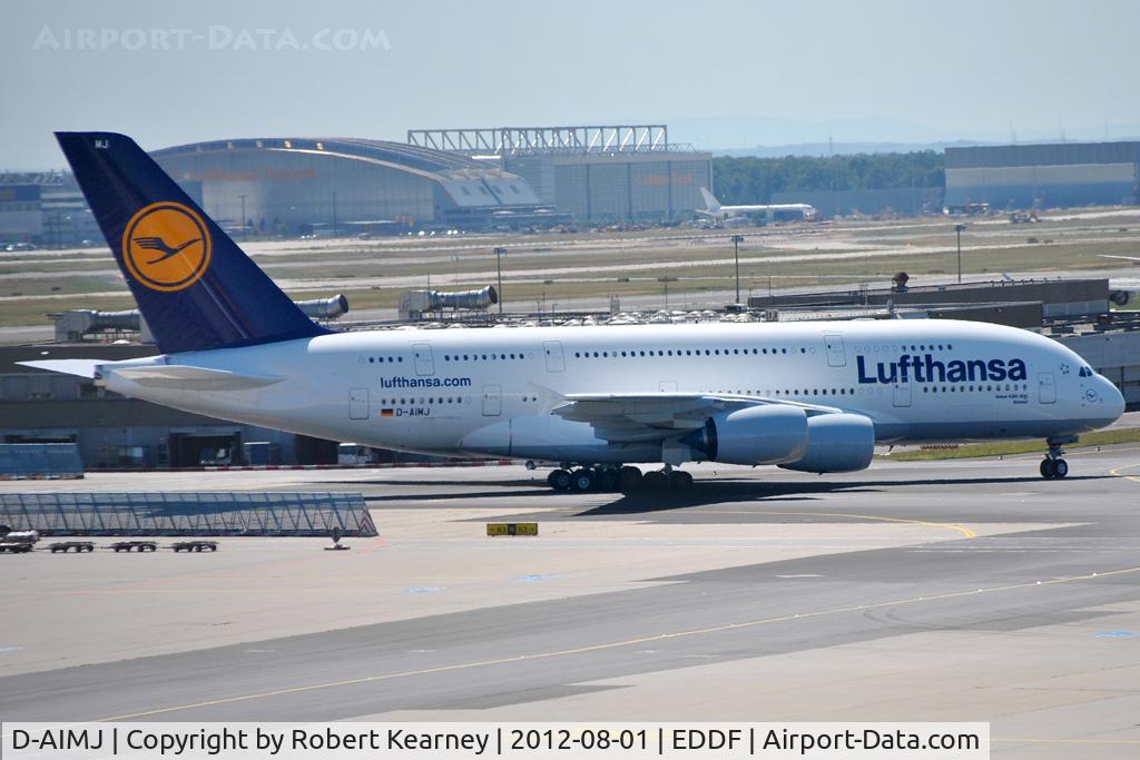 D-AIMJ, 2011 Airbus A380-841 C/N 073, Taxiing in after departure