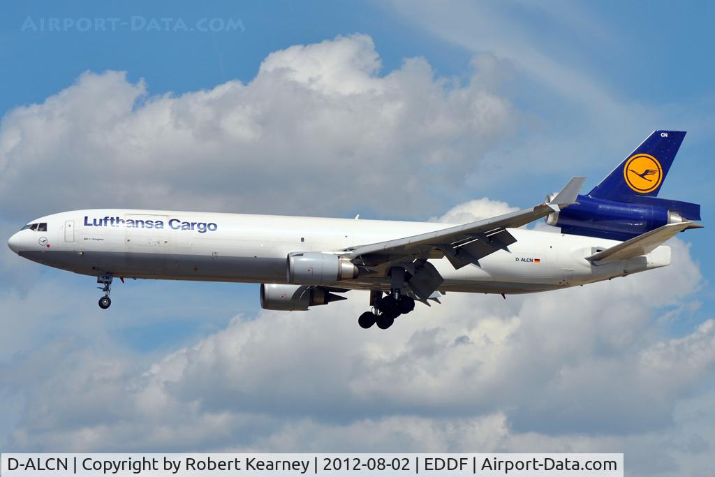 D-ALCN, 2001 McDonnell Douglas MD-11F C/N 48806, On finals for r/w 25L
