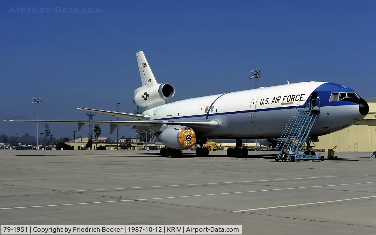 79-1951, 1982 McDonnell Douglas KC-10A Extender C/N 48211, flightline at March AFB