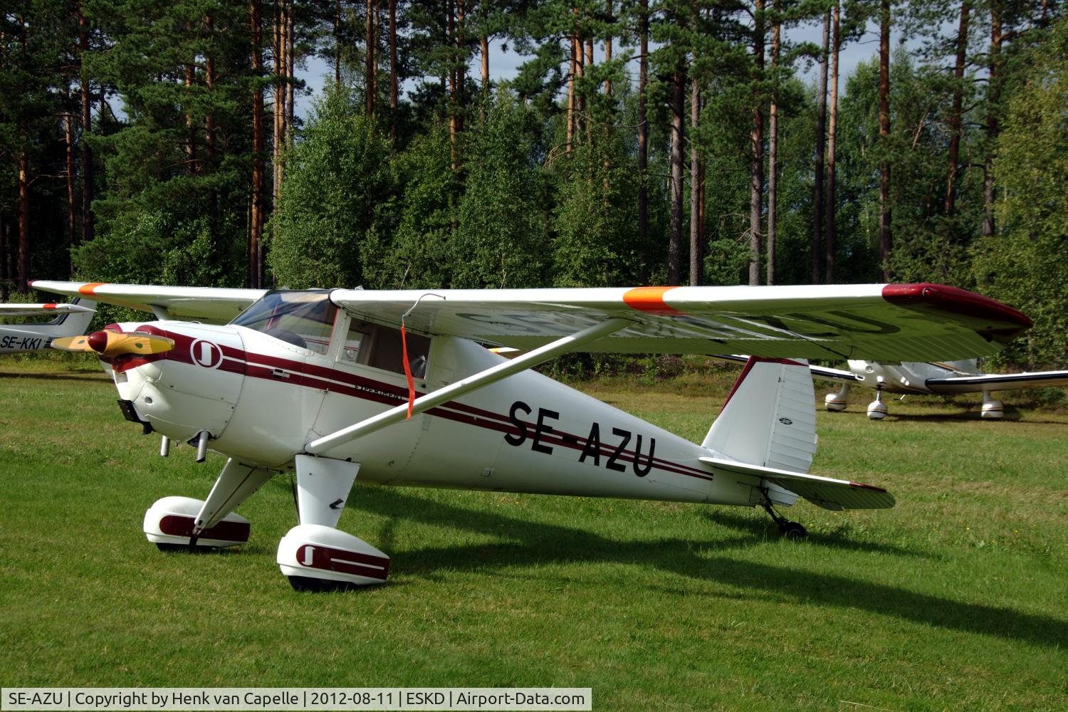 SE-AZU, 1947 Luscombe 8F Silvaire C/N 4865, Nice looking Luscombe 8F Silvaire parked at Dala-Järna airfield, Sweden.