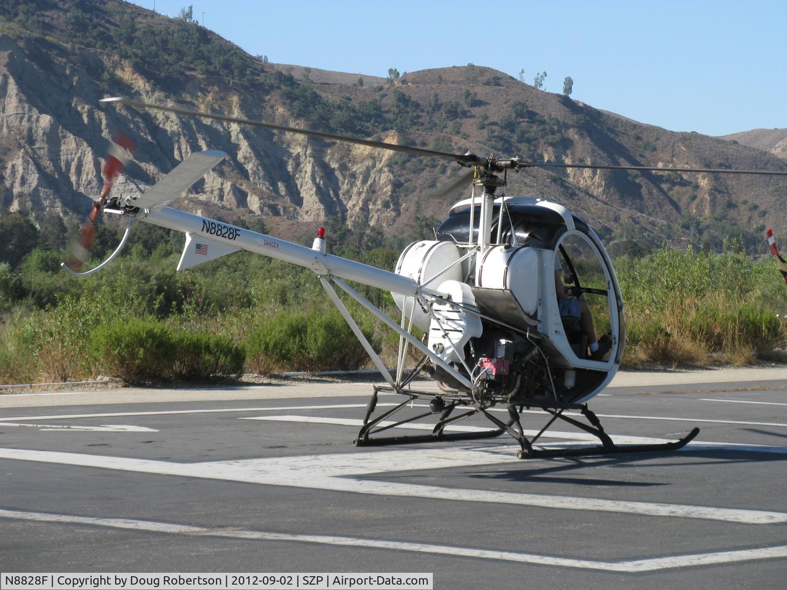 N8828F, 1963 Hughes 269A C/N 0173, 1963 Hughes 269A, Lycoming O&VO-360 180 Hp, inches from touchdown