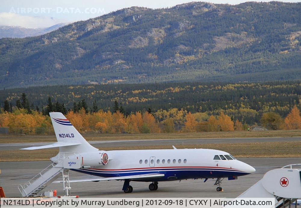 N214LD, 1996 Dassault Falcon 2000 C/N 41, On the ramp at Whitehorse, Yukon.