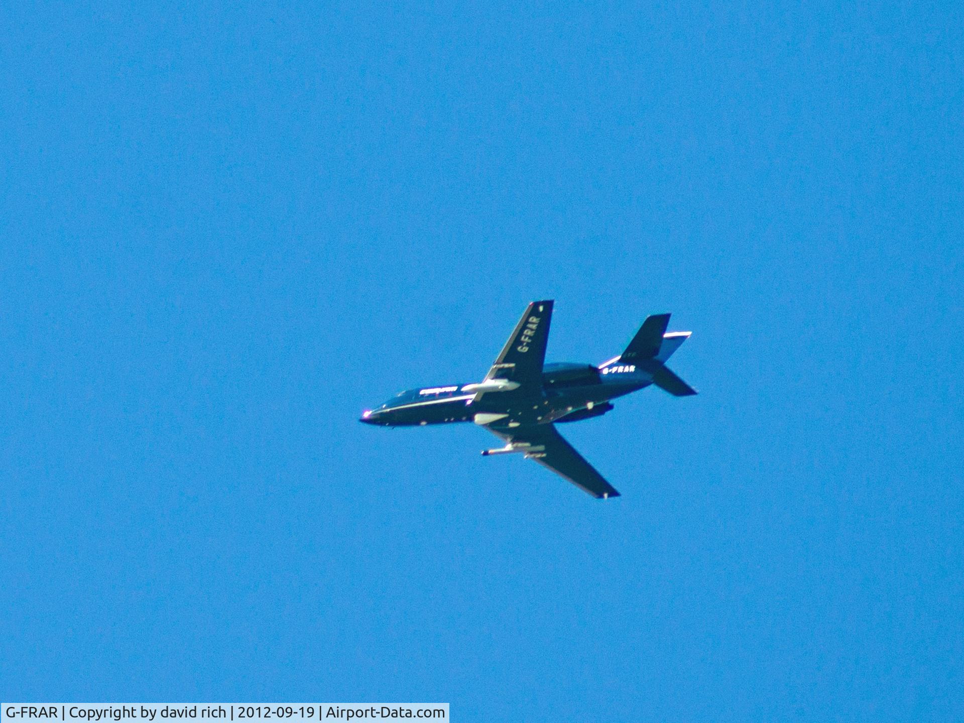 G-FRAR, 1969 Dassault Falcon (Mystere) 20DC C/N 209, flying over Hayling Island  3 times today