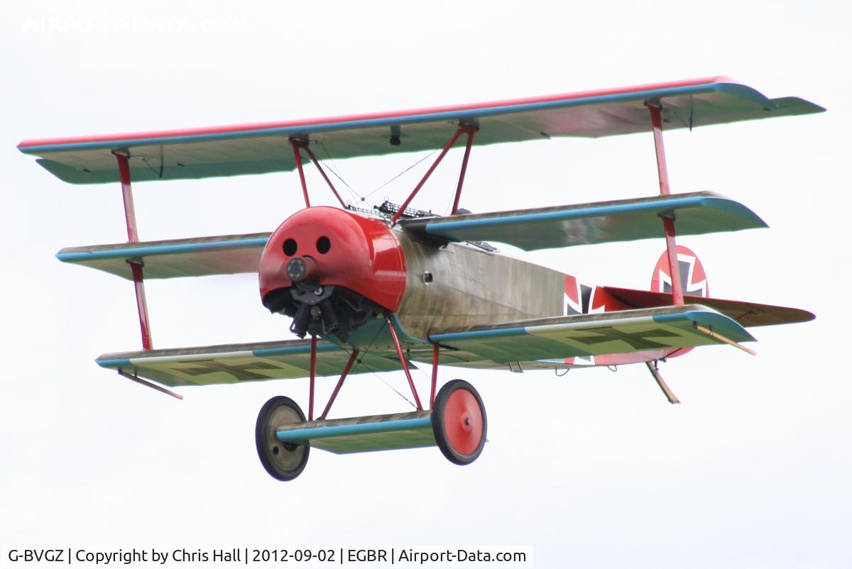 G-BVGZ, 1994 Fokker Dr.1 Triplane Replica C/N PFA 238-12654, At the Real Aeroplane Club's Wings & Wheels fly-in, Breighton