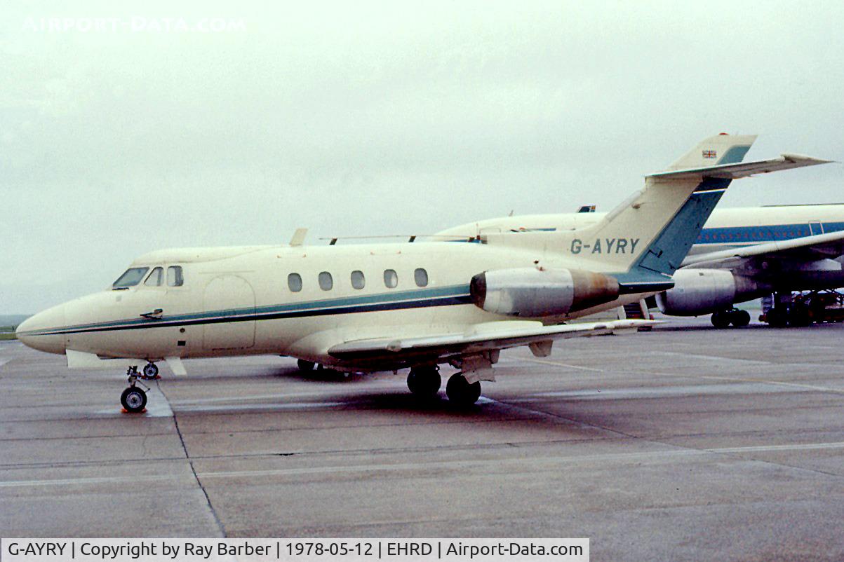 G-AYRY, 1966 Hawker Siddeley HS.125 Series 1B/522 C/N 25105, Hawker Siddeley 125-1B/522 [25105] Rotterdam~PH 12/05/1978