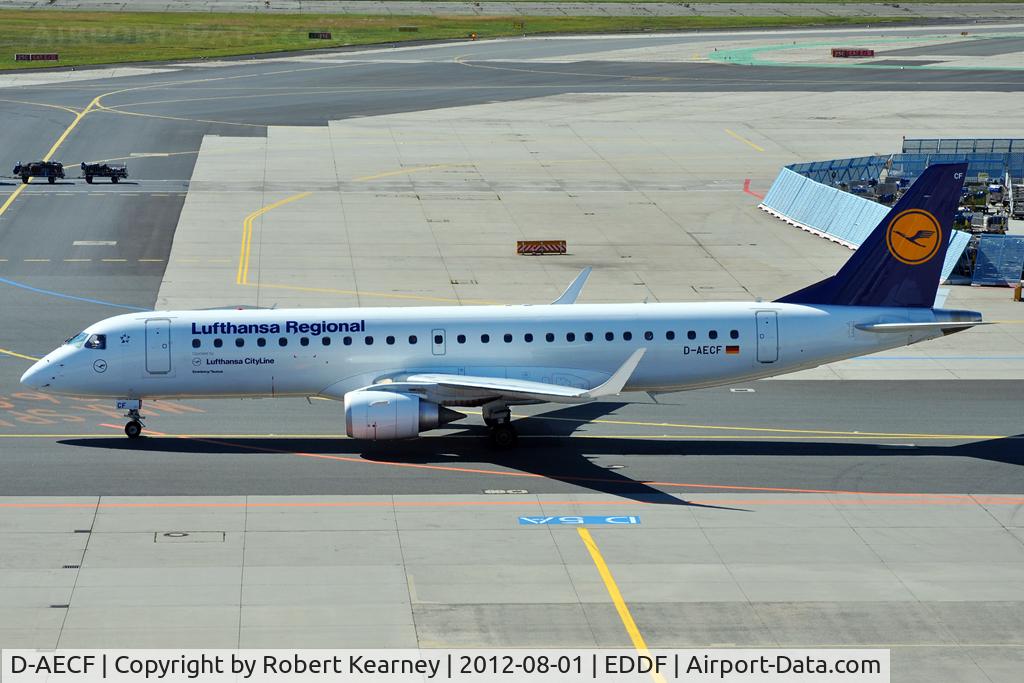 D-AECF, 2010 Embraer 190LR (ERJ-190-100LR) C/N 19000359, Taxiing in after arrival