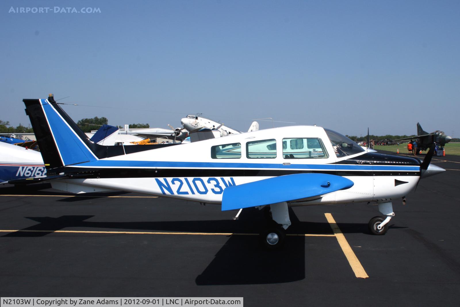 N2103W, 1973 Beech C23 Sundowner 180 C/N M-1450, On the ramp during Warbirds on Parade 2012 at Lancaster Airport