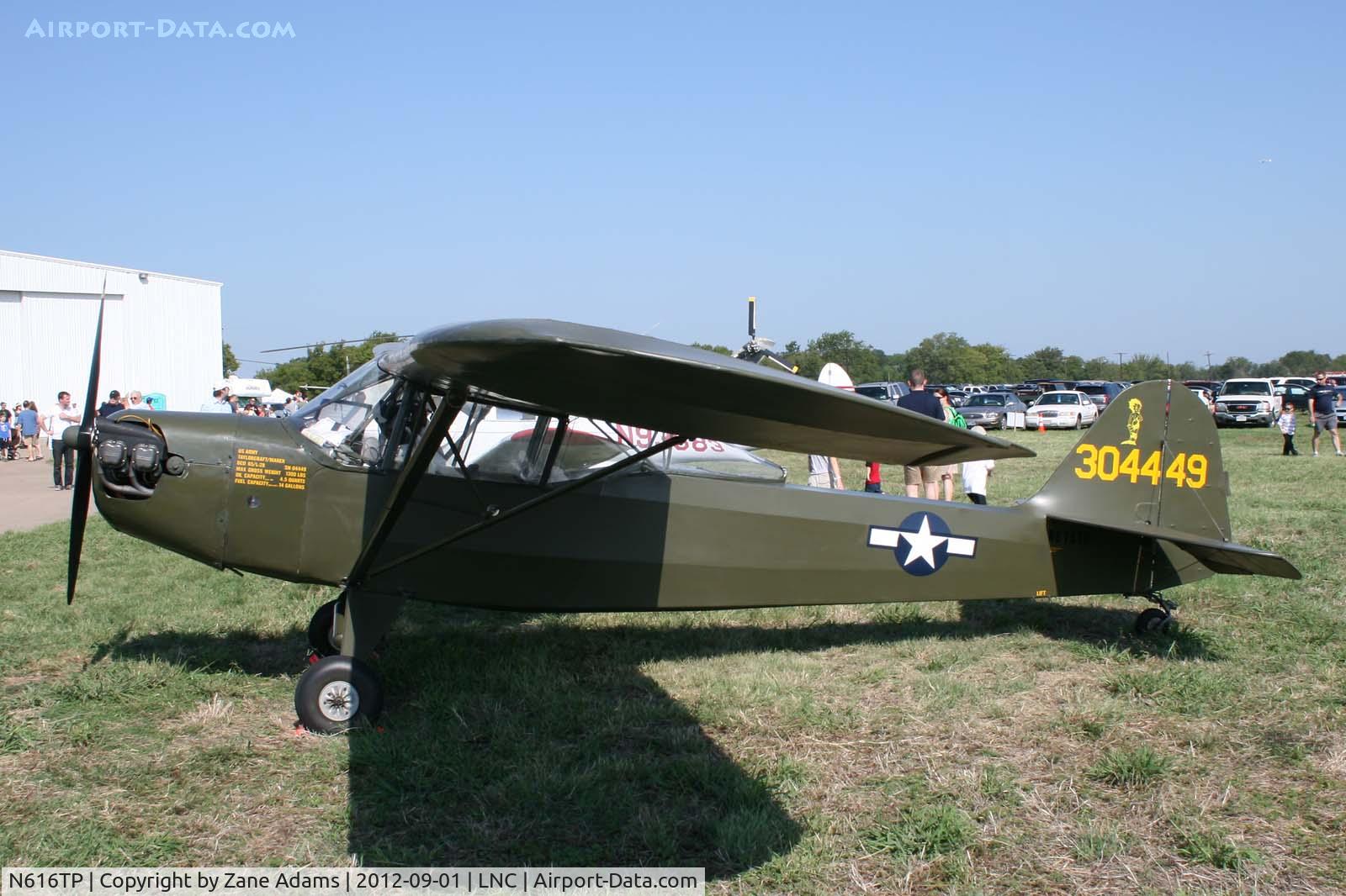 N616TP, Taylorcraft L-2B C/N 0-4449, On the ramp during Warbirds on Parade 2012 at Lancaster Airport