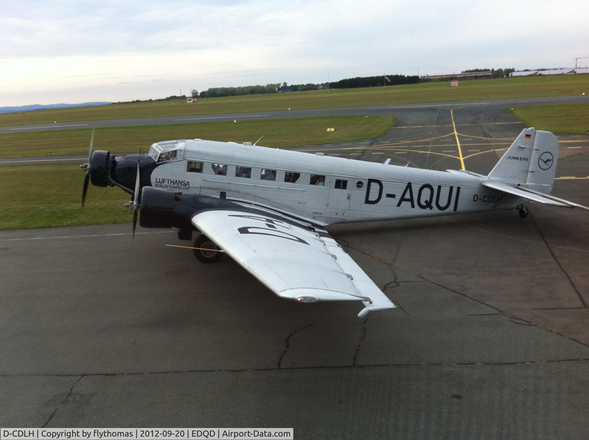 D-CDLH, 1936 Junkers Ju-52/3m C/N 130714, Lufthansa Ju-52 Bayreuth Airport