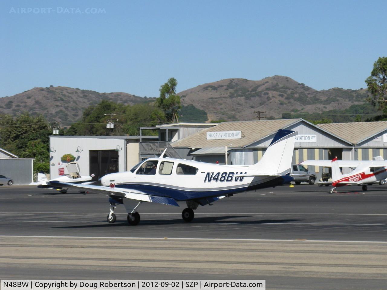 N48BW, 1975 Beech F33A Bonanza C/N CE-582, 1975 Beech F33A BONANZA, Continental IO-520-B 285 Hp, landing roll Rwy 22