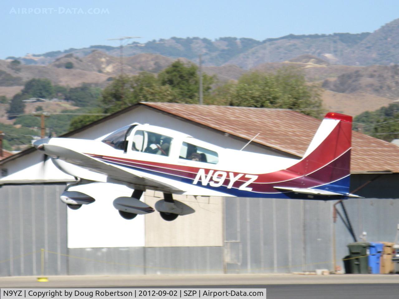 N9YZ, 1975 Grumman American AA-5A Cheetah C/N AA5-0822, 1975 Grumman American AA-5A CHEETAH, Lycoming O-320 150 Hp, takeoff climb Rwy 22 Young Eagles Flight