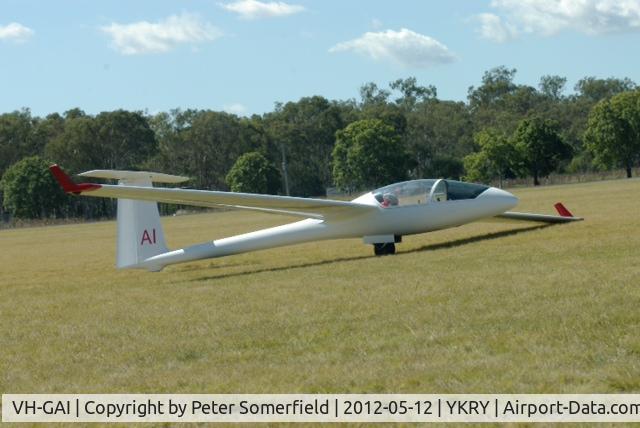 VH-GAI, 1975 PZL-Bielsko 41-A JANTAR STAND C/N B-694, VH-GAI at Kingaroy Airstrip 12th May 2012
