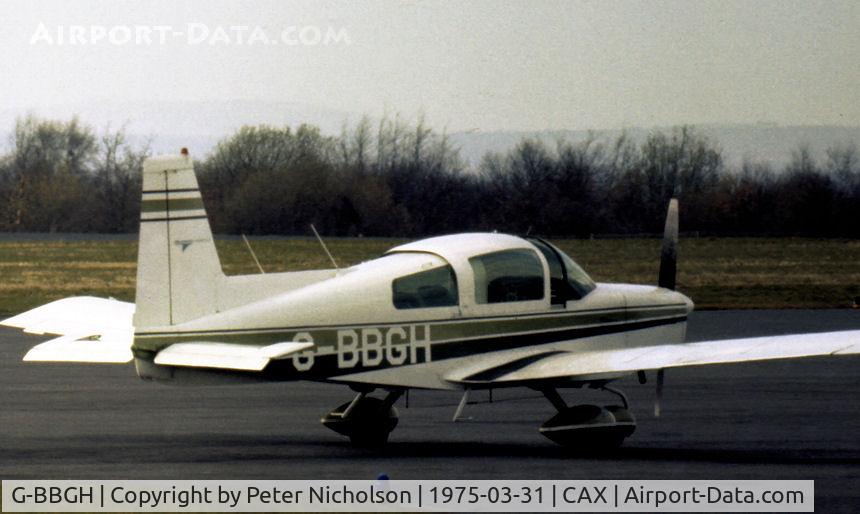 G-BBGH, 1973 Grumman American AA-5 Traveler C/N AA5-0430, AA-5 Traveler seen at Carlisle in March 1975.