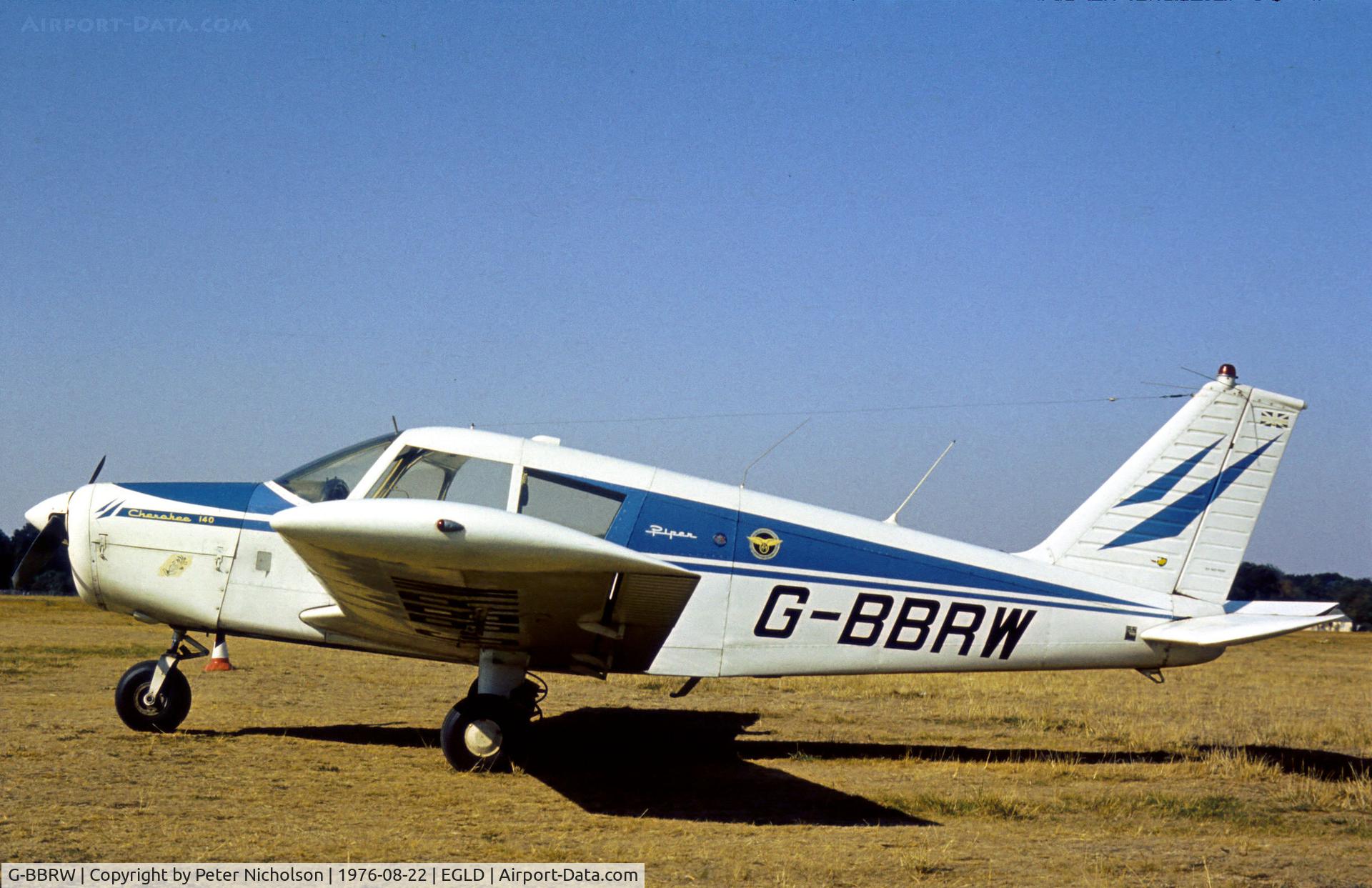 G-BBRW, 1967 Piper PA-28-140 Cherokee C/N 28-23558, PA-28-140 Cherokee as seen at Denham Aerodrome in the Summer of 1976.