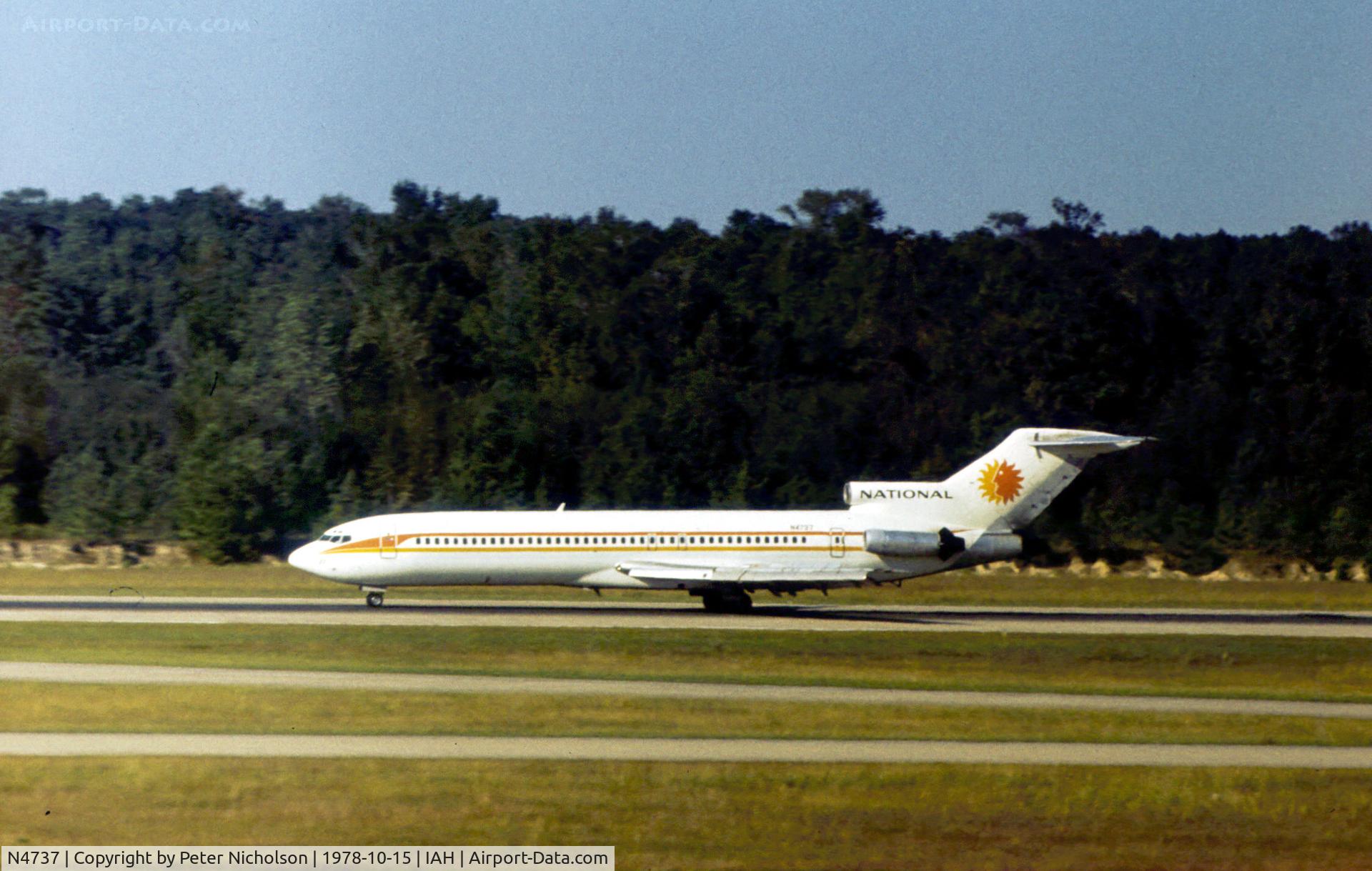 N4737, 1967 Boeing 727-235 C/N 19457, Boeing 727-235 of National Airlines arriving at Houston in October 1978.